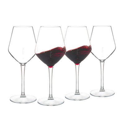 (NQR) Shatterproof Viva La Vino Wine Glass With Pour Lines - Set of 4 (NQR)