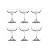 Saucer Coupe Champagne Cocktail Crystal Glass, Pour Lines - Set of 6
