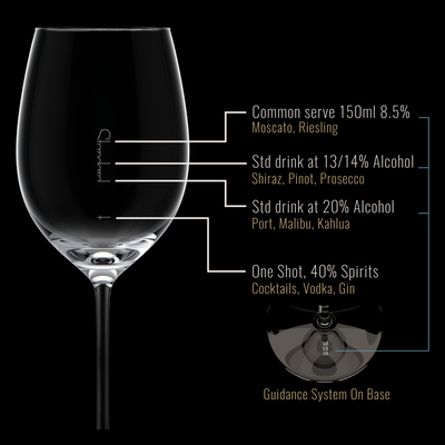 (NQR) Shatterproof Viva La Vino Wine Glass With Pour Lines - Set of 4 (NQR)