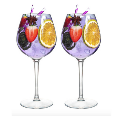 Shatterproof Gin Goblet Glass With Pour Lines - Duo-Pack