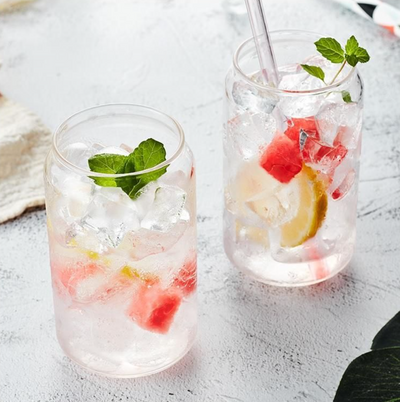 Beer Soda Can Style Cocktail Crystal Glass With Pour Lines Set of 6